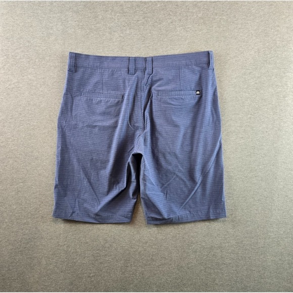 Travis Mathew Prestige Golf Shorts Mens 34 Blue Stripe Performance 10" Inseam - Picture 2 of 11